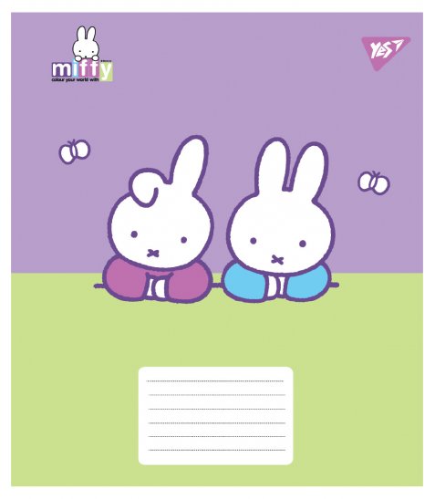 Зошит учнівський шкільний Yes Miffy Spring А5 12 аркушів коса лінія