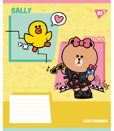 Зошит учнівський шкільний Yes Line Friends Funny А5 12 аркушів коса лінія