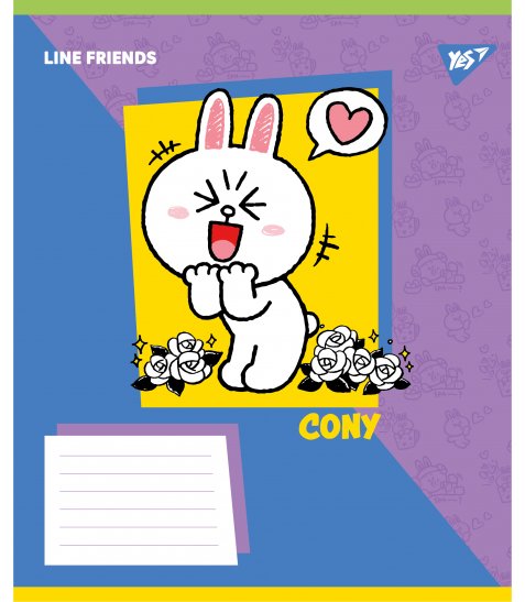 Зошит учнівський шкільний Yes Line Friends Funny А5 12 аркушів коса лінія