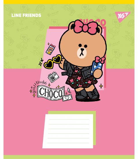 Зошит учнівський шкільний Yes Line Friends Funny А5 12 аркушів коса лінія
