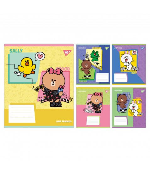 Зошит учнівський шкільний Yes Line Friends Funny А5 12 аркушів коса лінія