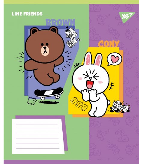 Зошит учнівський шкільний Yes Line Friends Funny А5 12 аркушів коса лінія