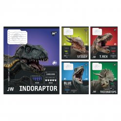 Зошит учнівський шкільний Yes JURASSIC WORLD Strength and Power А5 12 аркушів клітинка