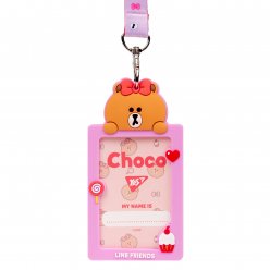 Бейдж силіконовий на стрічці YES Line Friends. Choco