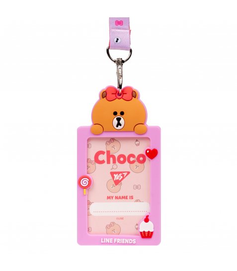 Бейдж силіконовий на стрічці YES Line Friends. Choco