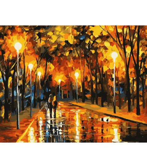 Картина за номерами SANTI Осінній парк 40*50см LED підсвітка