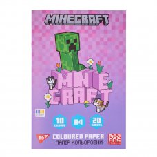 Папір кольоровий односторонній Yes Minecraft Spring 20 аркушів А4 скоба